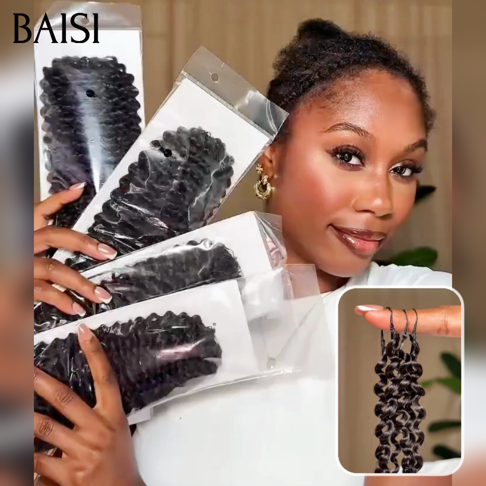 Extensions de Cheveux Humain Plume Double Tête Style Crochet Hair Deep Wave 100% Naturel Invisible & Confort, Garantie 20 ans