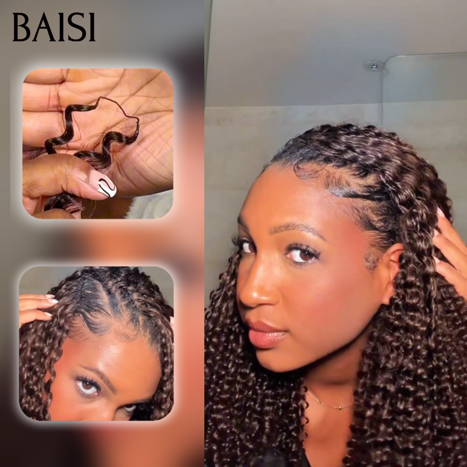 Extensions de Cheveux Humain en couleur Marron Plume Double Tête Style Crochet Hair Curly #4 100% Naturel Invisible & Confort, Garantie 20 ans