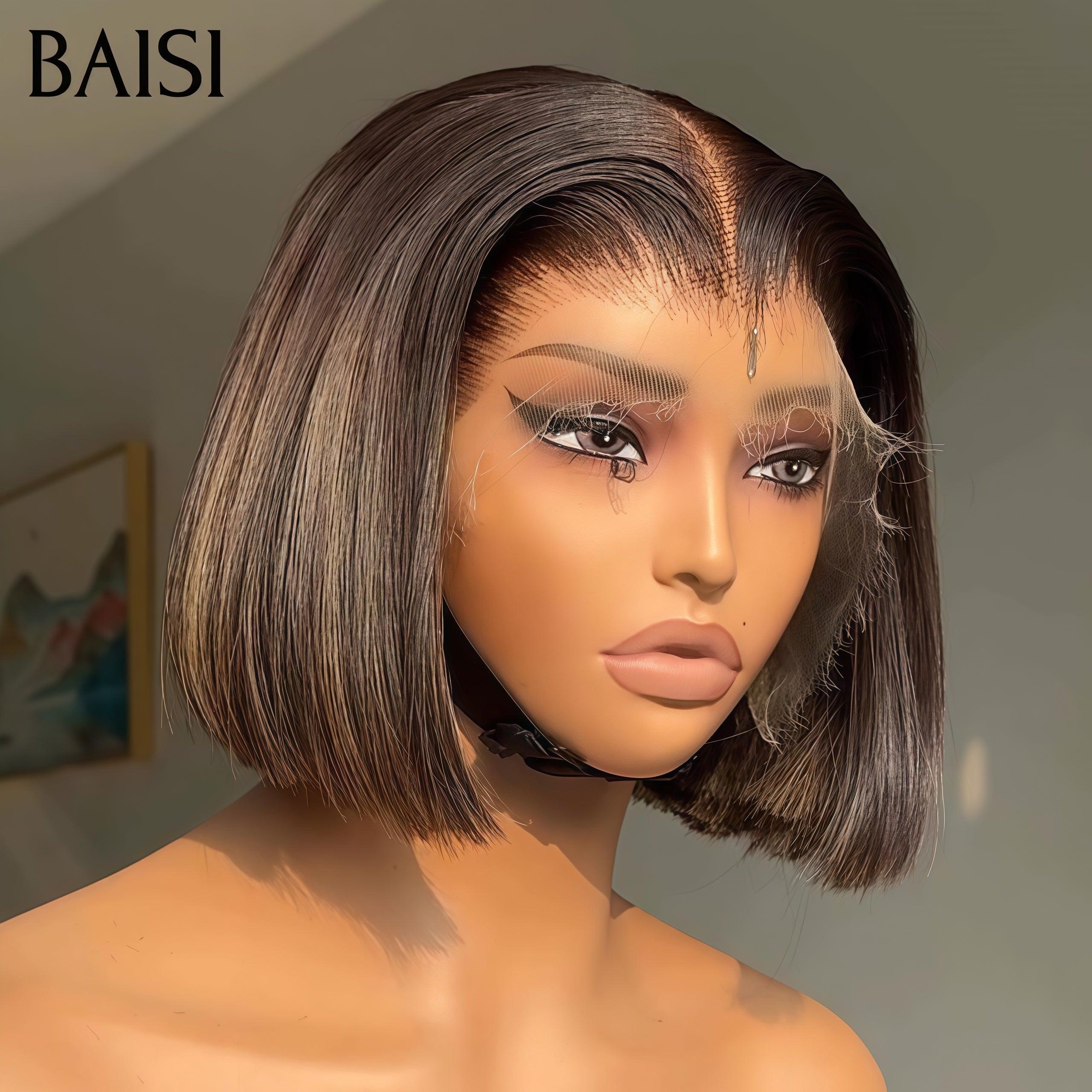 BAISI 13X4 Perruques 8 Pouces Lisse bob 79€ identique à la photo 100% raw hair en 100% Cheveux Humains