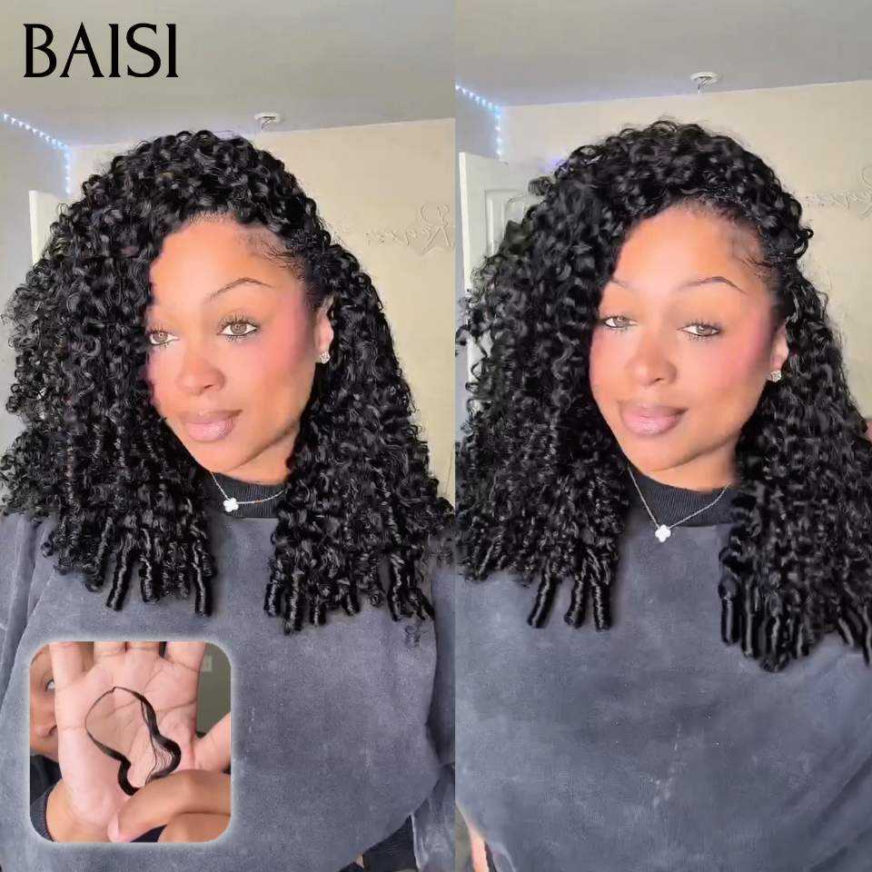 Extensions de Cheveux Humain Plume Double Tête Style Crochet Hair Burmese Curl 100% Naturel Invisible & Confort, Garantie 20 ans