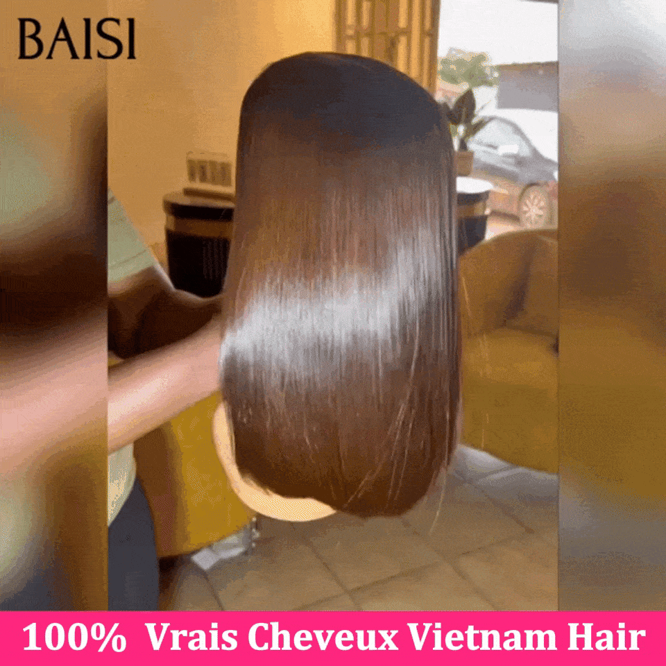 BAISI Grande Promo 2x6 fecho lace peruca BOB liso castanho metade do preço 100% cabelo humano verdadeiro Vietnam Hair em 100% cabelo humano D mp50