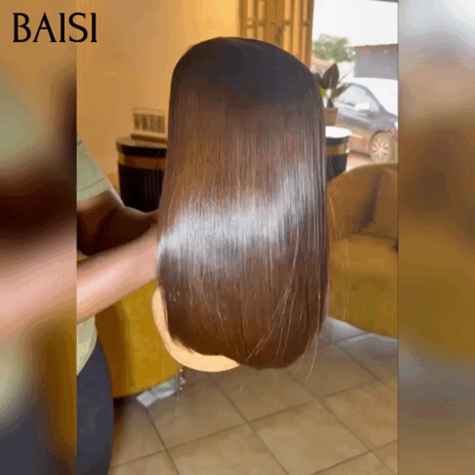 BAISI Grande Promo 13x4 Frontale in Pizzo Parrucca BOB Liscia 105€ Arancione 1BT350#metà prezzo In 100% Capelli Umani D mp50