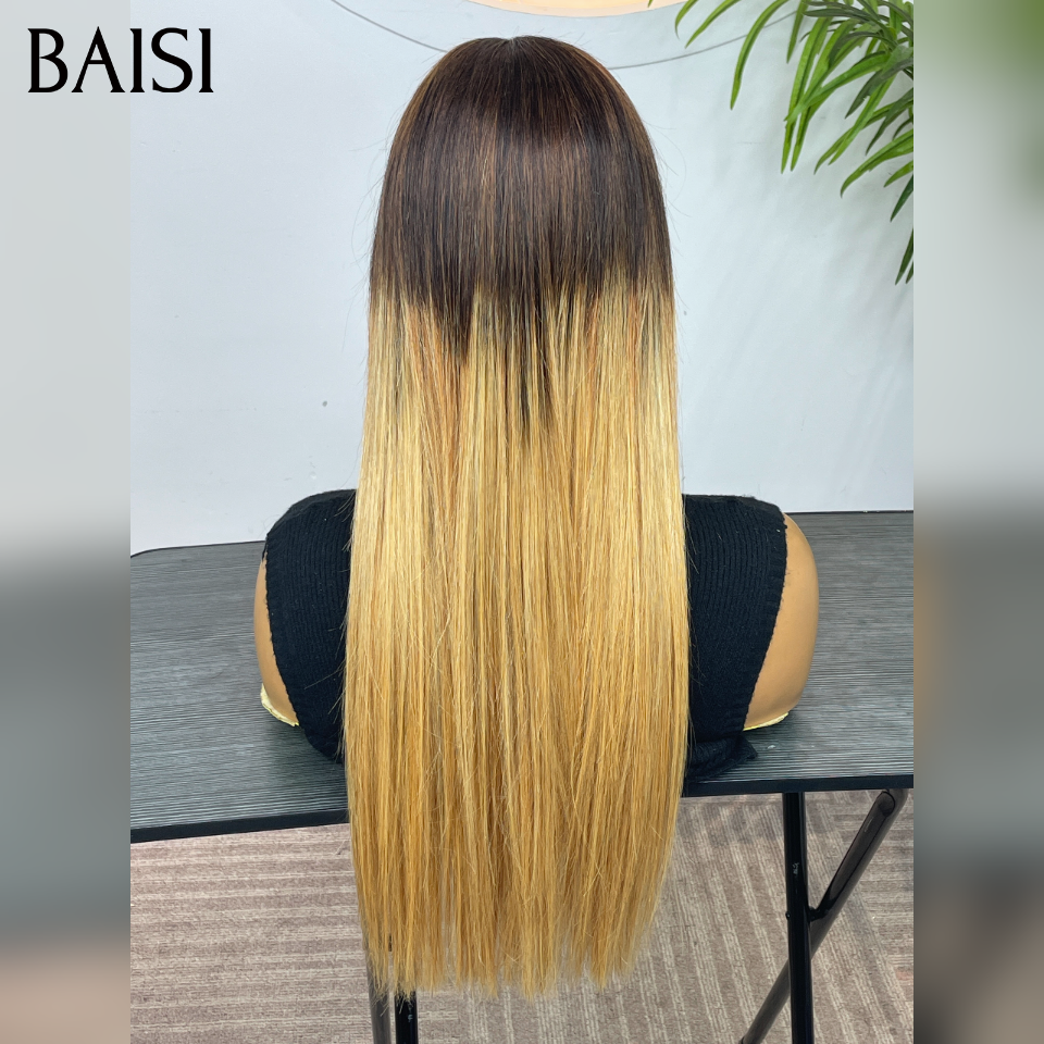 BAISI 2x6 Lace SDD BONE STRAIGHT 100% Vietname Hair Perruque Lisse DE luxe en couleur miel En 100% Vrais Cheveux Humains