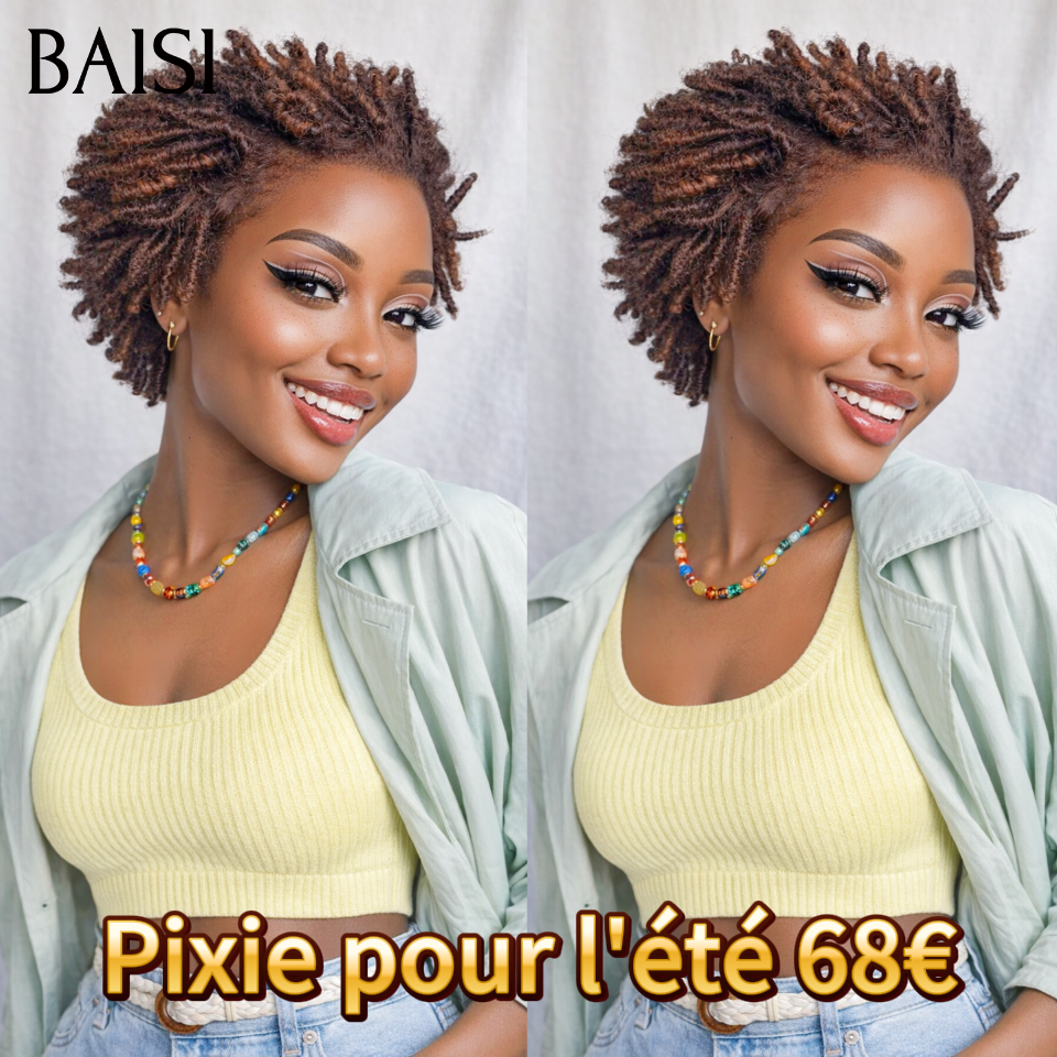 13x4 lace frontal Perruque Pixie pour l'été 68€ Moitié prix produit en couleur Mixte Marron en 100% Cheveux Humains
