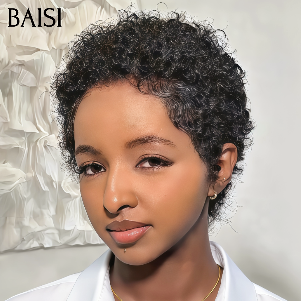 BAISI 2 Pixie Curtas 80€ pixie afro ou 4 Perucas para revenda 310€ em 100% cabelo humano verdadeiro
