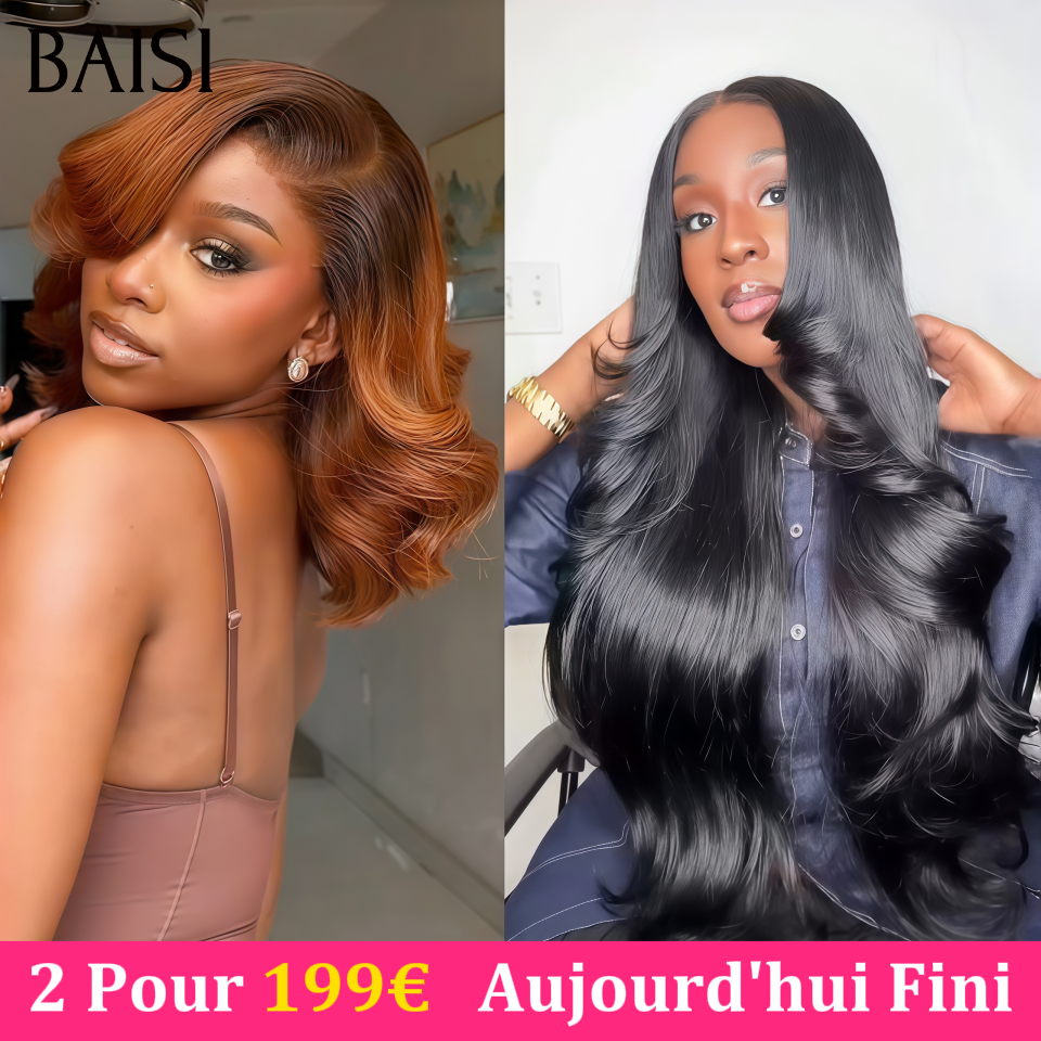 BAISI 2 Pour 199€ 4x4 lace closure egg wave 14 pouces et 20 pouce body wave human hair ou Perruque Bouclée Egg Wave lace closure 99€ Moitié Prix en couleur blonde En 100% Cheveux Humains