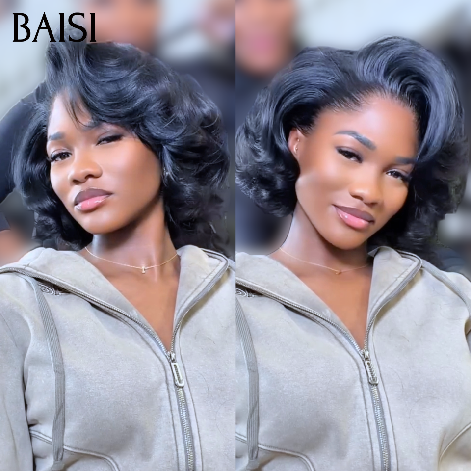 Perruque boucle wave 66€ en egg wave 10 pouces 79€ Moitié prix produit BOB en couleur NOIR en 100% Cheveux Humains
