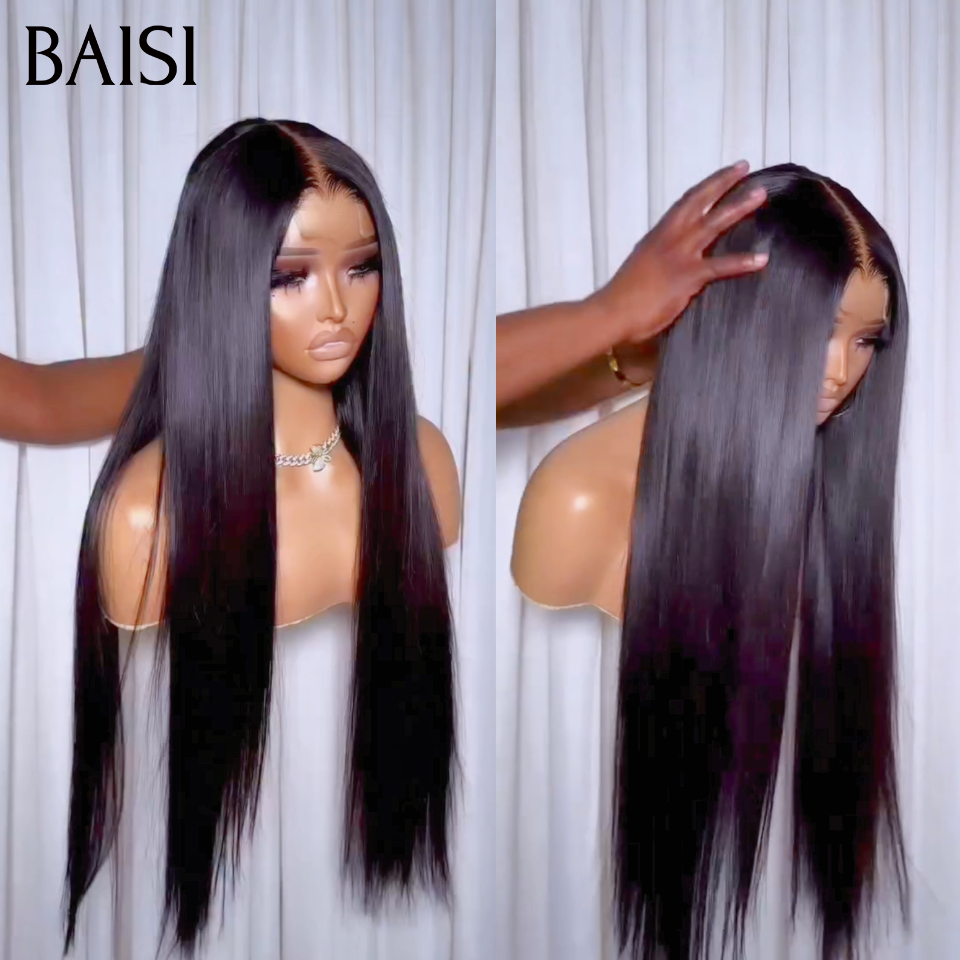 BAISI Perruques de Luxe 2x6 Lace SDD Bone straight Perruque Lisse En 100% Cheveux Humains Vietnam Hair 300% densité plus de 20 ans d' utilisations