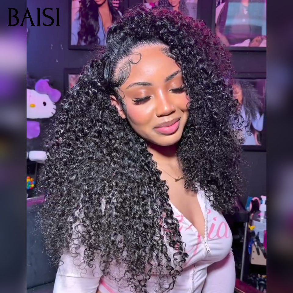 BAISI Nouvelle Arrivée Promo 100% Raw Hair curly wave 20 pouces en noir 128€ ou 13X4 lace frontal BOB curly wave 14 pouces Moitié Prix en couleur NOIR Mixte Miel 85€ 100% cheveux humains