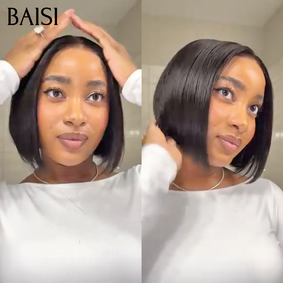 BAISI 4x4 lace frontal Perruques couleur noir ou couleurs mixte 1B#30#27# wave 200% volume en 100% Cheveux humain