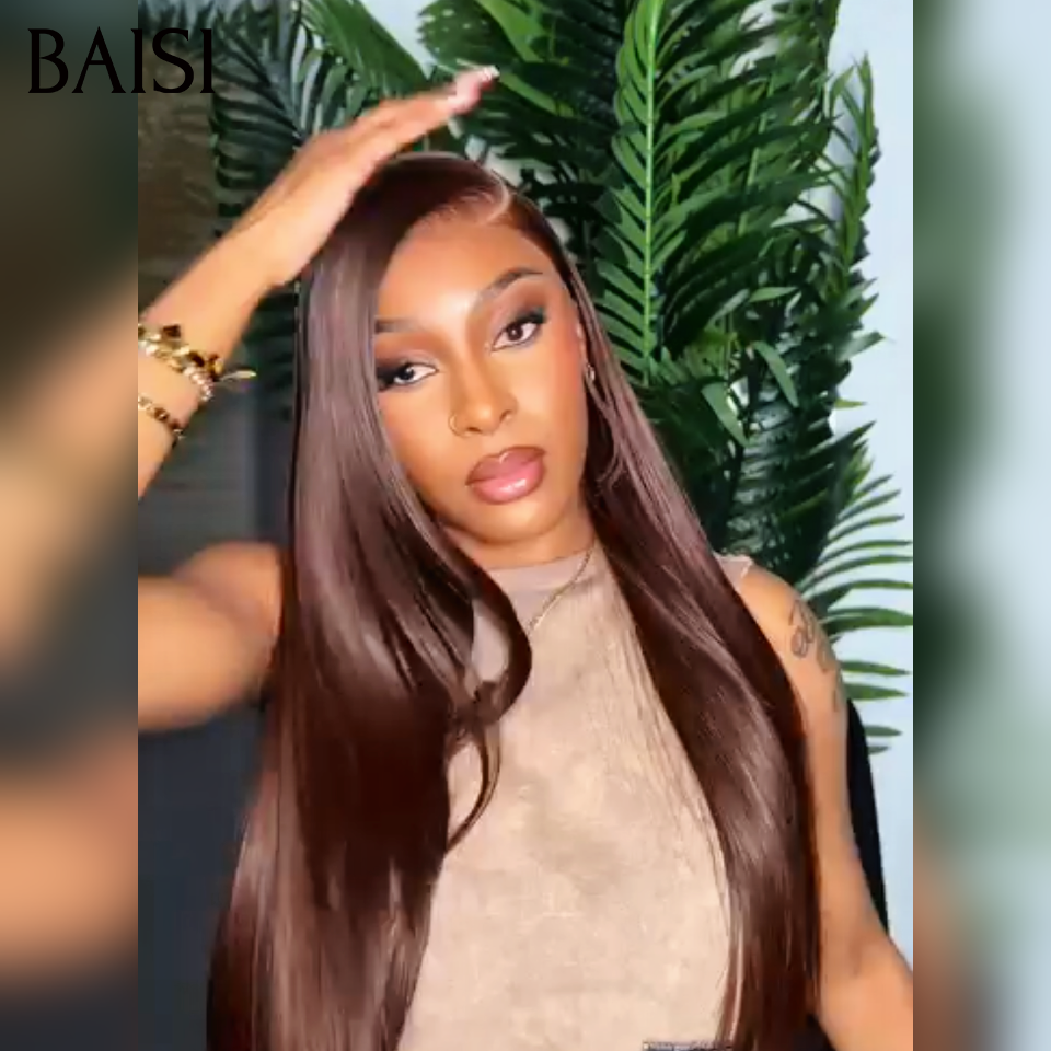 BAISI Perruques lace frontal Lisse Marron PROMO 99€ ou 145€ 18 pouce 5X5 lace Lisse en Couleurs 613# blonde ou 2x6 lace lisse bob 8 pouces 80 euro en 100% Cheveux Humains BS65