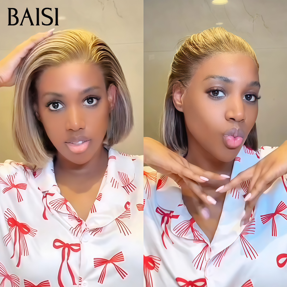 BAISI NOUVELLES ÉTÉ 2026 Perruque bob en couleur personnalisée comme vidéo 98€ 8 pouces 100% Cheveux Humains