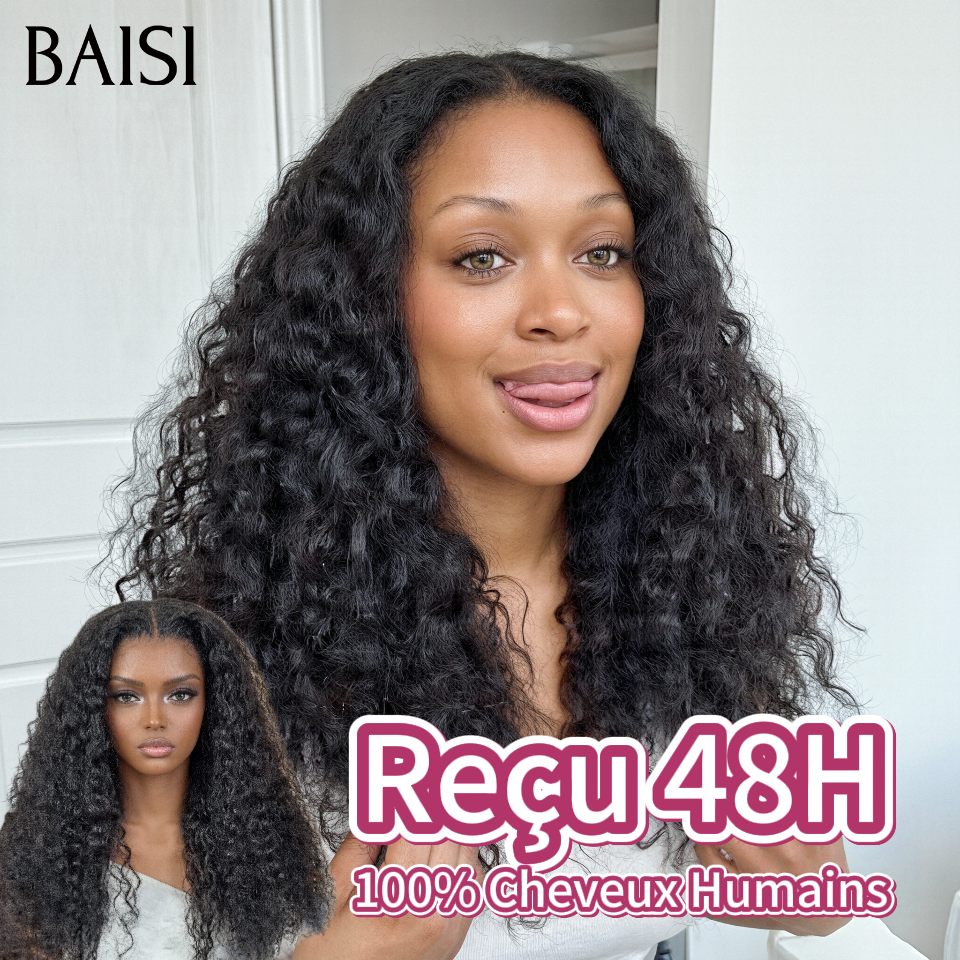 Grande Promo 13x4 lace frontal Perruque curly wave raw hair 18 pouce 99€ noir en couleur NOIR en 100% Cheveux Humains