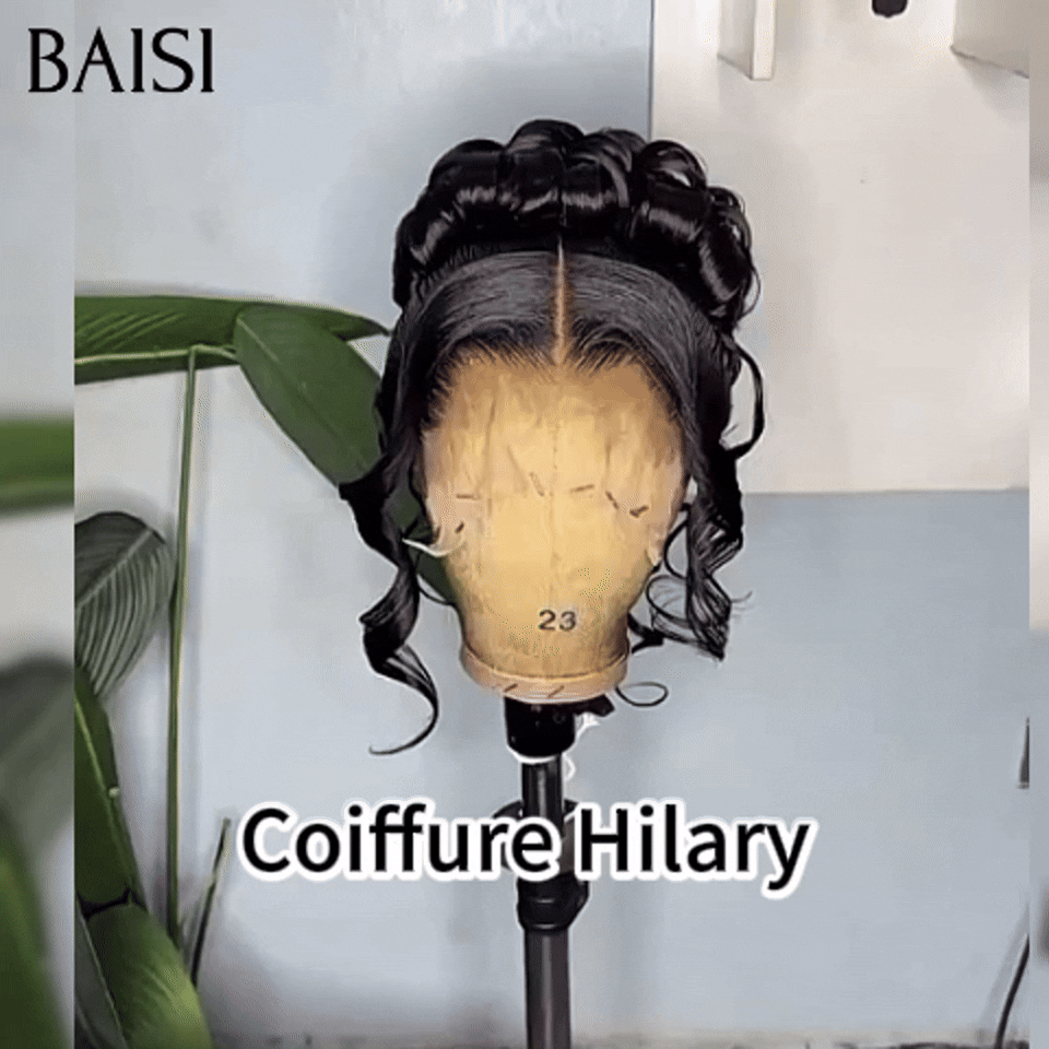 BAISI Coiffure de luxe Hilary Perruques Mariage Prête à porter chignon et personalisation comme sur la vidéo 100% identique avec lace frontale pour mariage ou événement spécial