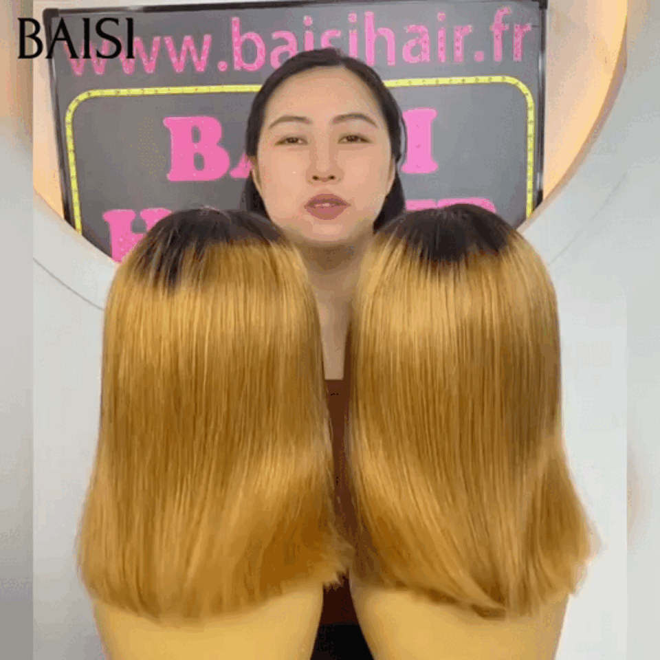 BAISI Perruque BOB Avec Frange 66€ en France lisse petite coupe fabriqué à la machine 10 Pouce promo En 100% Cheveux Humains