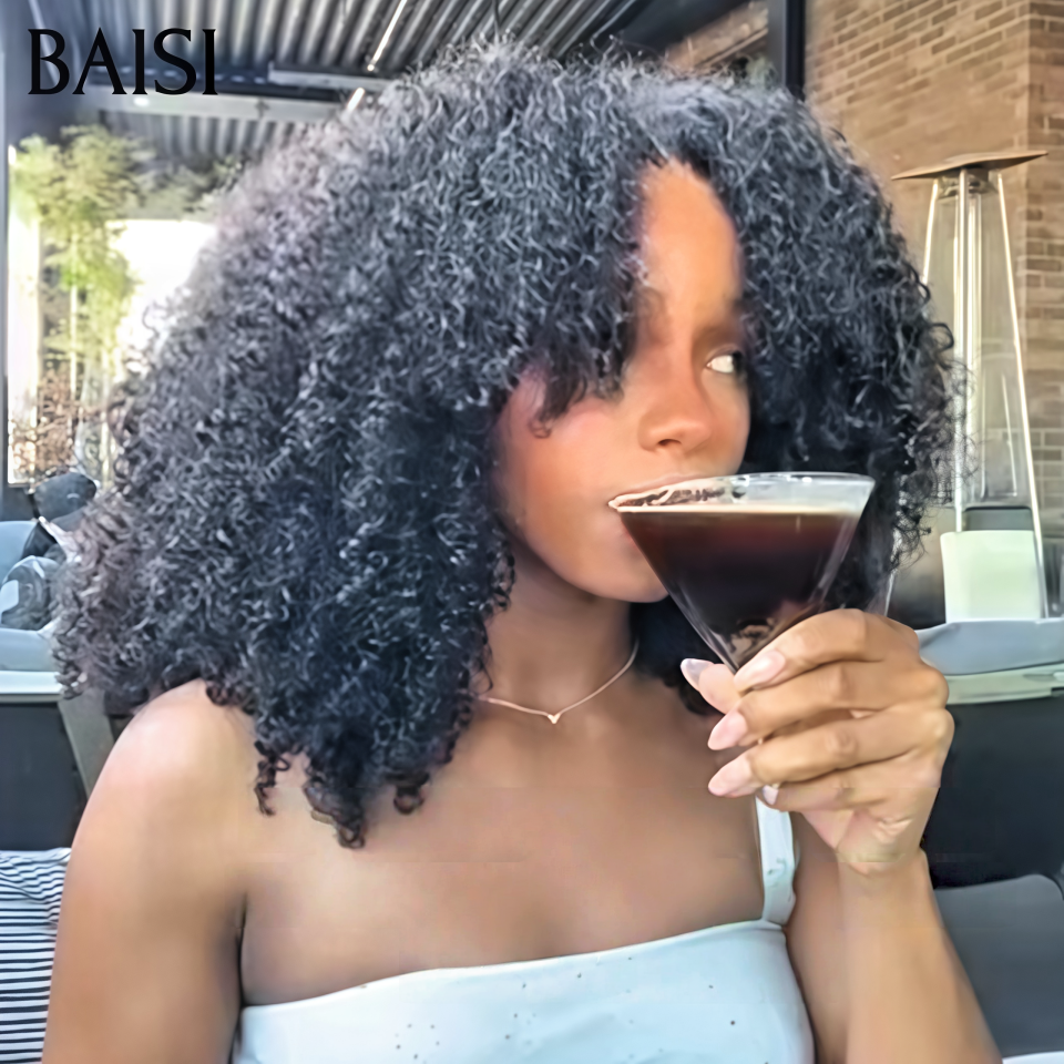 BAISI perruque PROMO 100% Vietnam Hair Qualité SDD Perruques Afro Kinky 4x4 lace 18 pouce 169€ sans colle 300% de Volume en 100% Cheveux Humain Hair