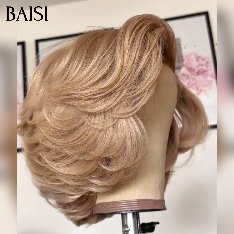 BAISI 13x4 lace frontal Perruque custom-made 109€ en 8 pouces couleur comme la photo 100% Vietnam Cheveux Humain
