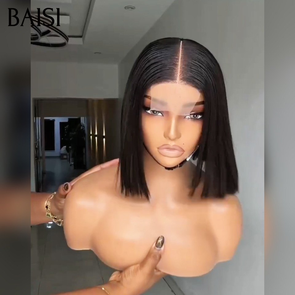 BAISI perruques 8 pouces lace 2X6 59€ Lisse BOB naturel NOIR ou BOB 8pouces 56€ de luxe avec frange lisse en 100% vrais cheveux humains