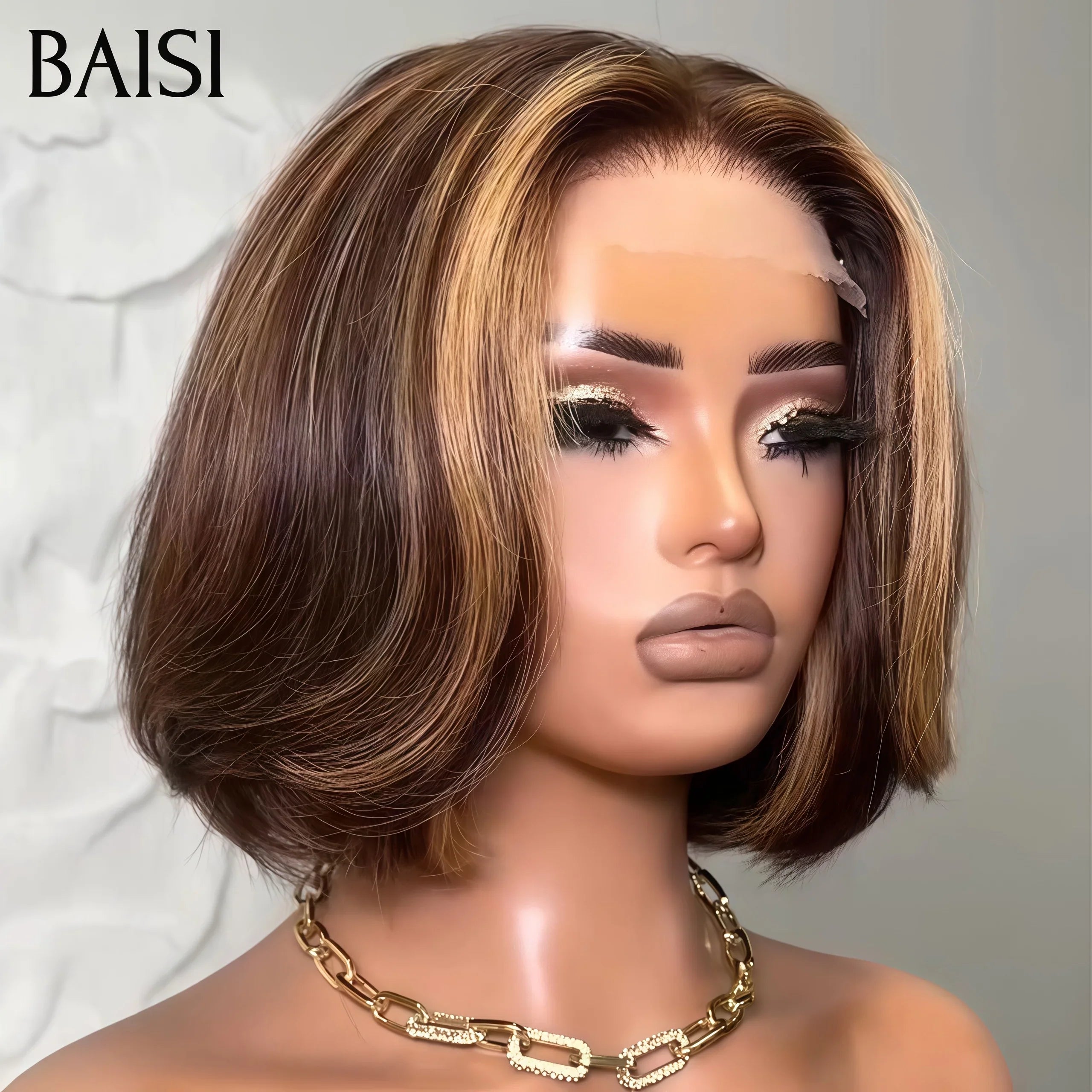 BAISI 15A SDD BONE STRAIGHT 300% density 13X4 Luxury Straight bob A1 Wigs Made by double drawn hair