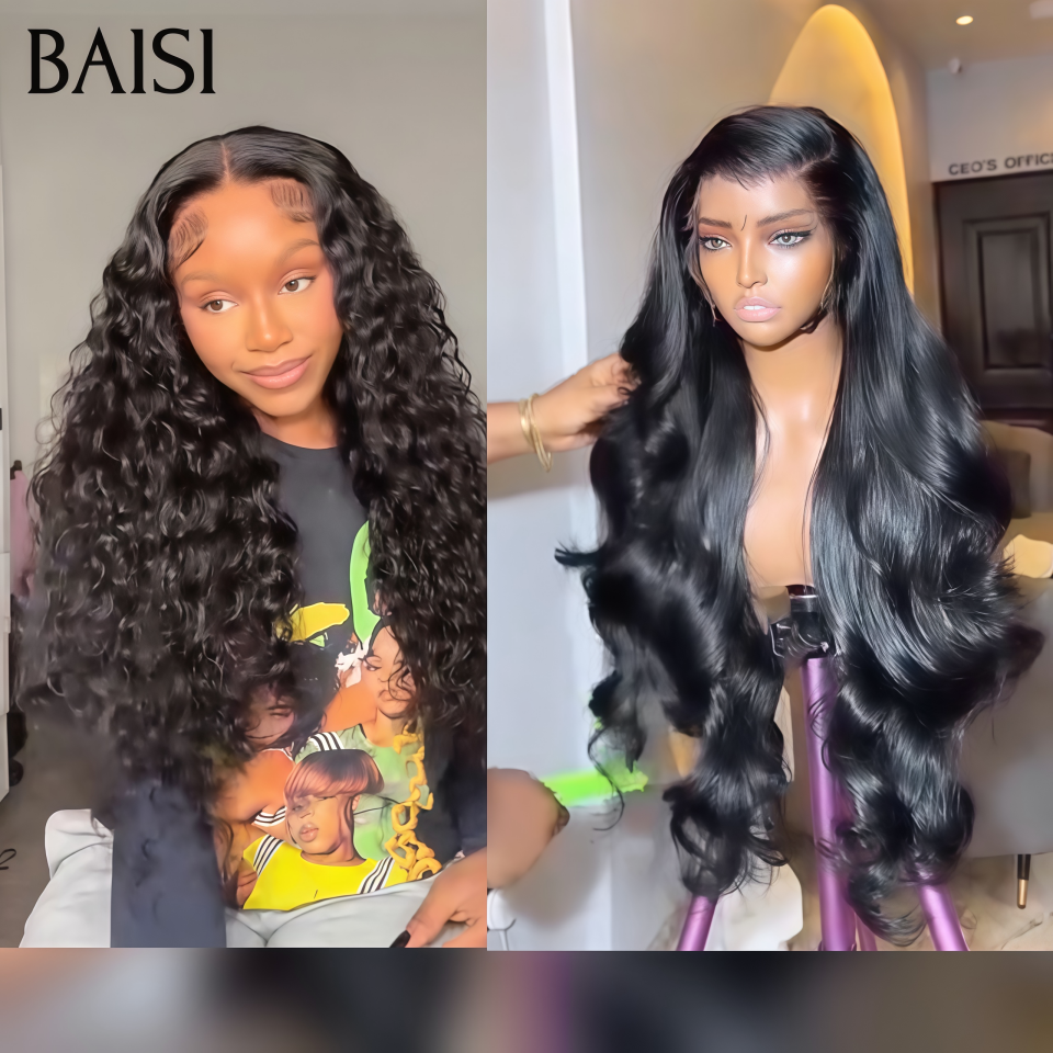 BAISI 2 Perruques Promo 209€ Moitié Prix 13x4 lace curly wave 24 pouces et body wave 20 pouces 100% human hair