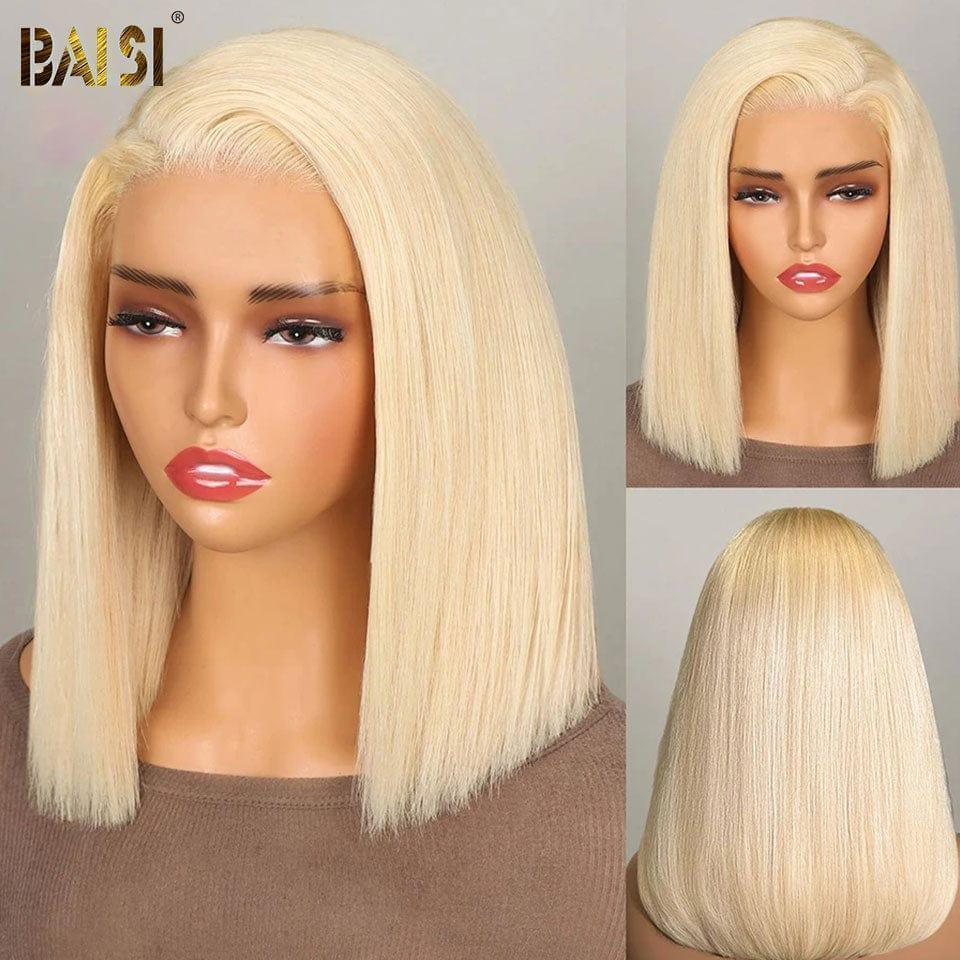 Parrucche di lusso BAISI 13X4 Biondo dritto di alta qualità 613 # A1 Realizzate con doppio volume di capelli vergini trafilati Densità del 250% più di 20 anni di utilizzo