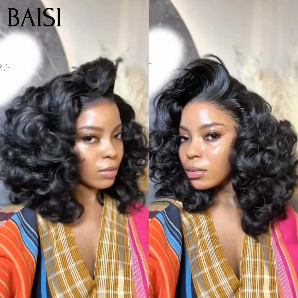Grande Promo 5x5 lace Perruque egg wave Sans Colle Lace déjà coupée 10 pouce 76€ en couleur NOIR ou 13X4 lace HD lace 300% densité 18 pouce 199€ en 100% Cheveux Humains
