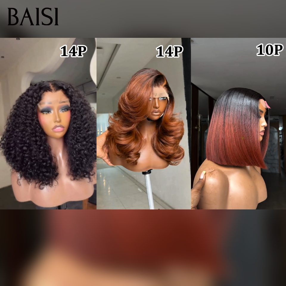 BAISI 3 Pour Revendre 249€ 13x4 lace frontale deep wave 14 pouces noir et de luxe lisse 10 pouces 1BT33# vietnam 100% cheveux raw hair