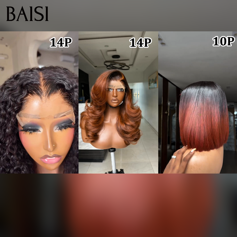 BAISI 3 Pour Revendre 249€ 13x4 lace frontale deep wave 14 pouces noir et de luxe lisse 10 pouces 1BT33# vietnam 100% cheveux raw hair