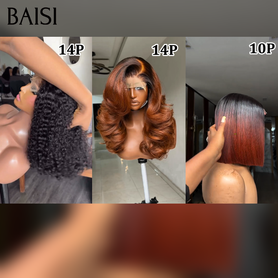 BAISI 3 Pour Revendre 249€ 13x4 lace frontale deep wave 14 pouces noir et de luxe lisse 10 pouces 1BT33# vietnam 100% cheveux raw hair