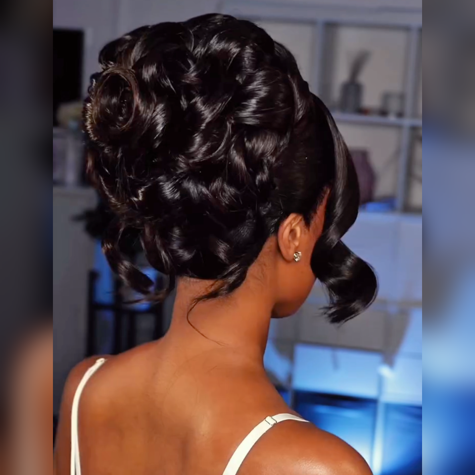 BAISI Nouvelle Arrivée Perruques Moitié Prix 13x4 frontal Lace 189€ ou Vietnam Hair 329€ Chignon de nattes NOIR en chignon bun En 100% cheveux humains