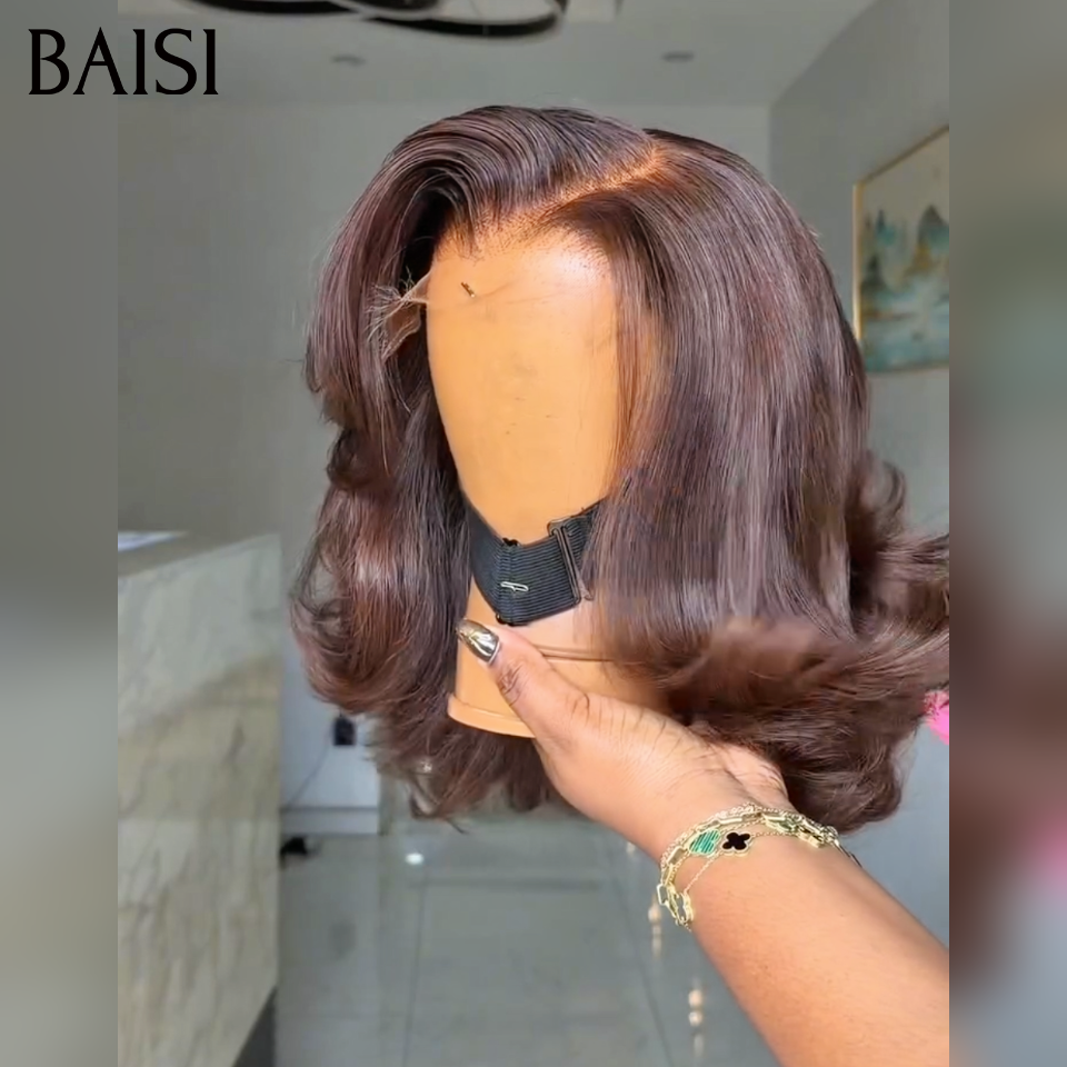 Perruque en promotion avec cadeaux gratuit egg wave Marron 100% vrais cheveux humains vietnam hair 14 pouce recommandée 100% identique