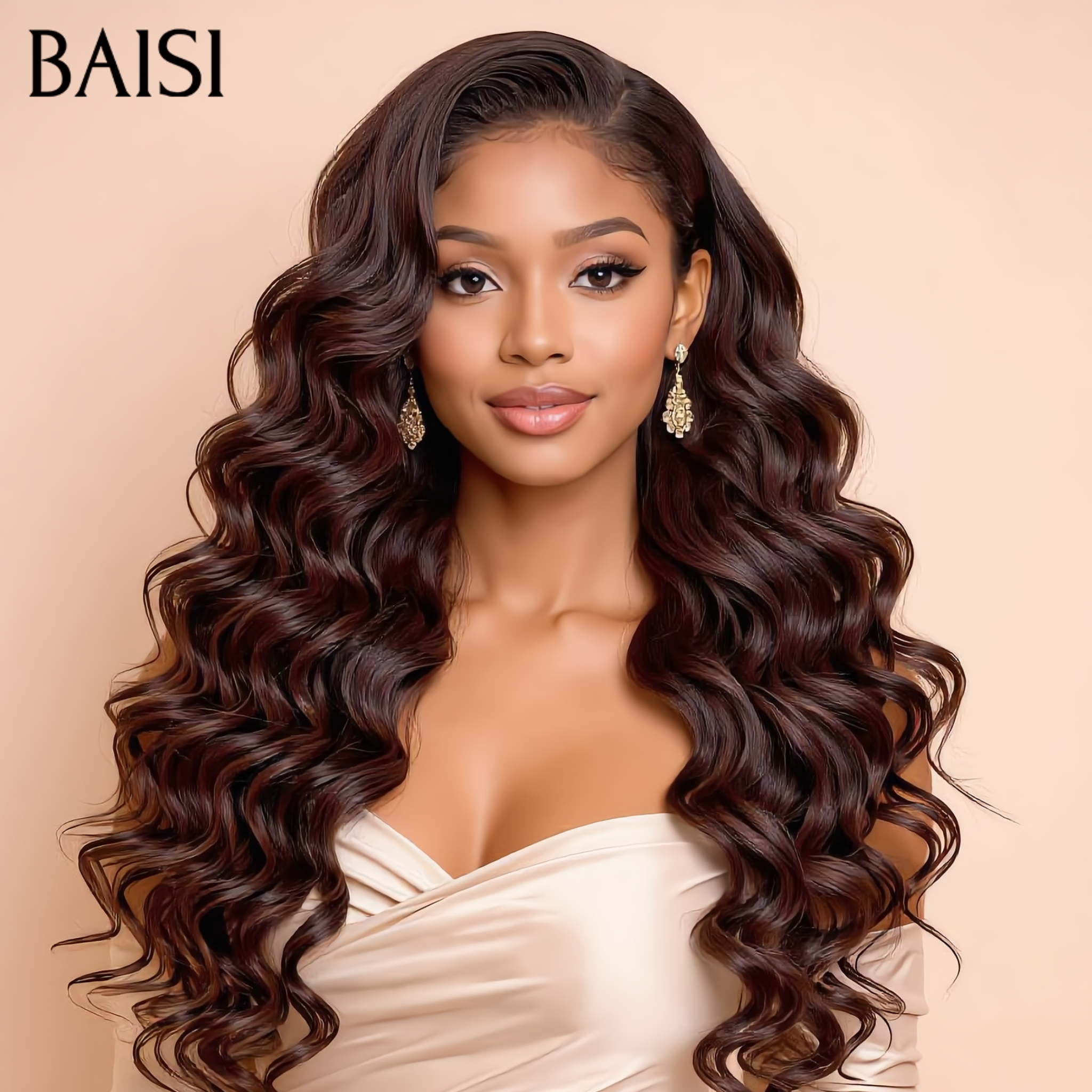 BAISI 13x4 Lace Frontal Perruque body wave en couleur NOIR 30 pouce 209€ Hot en 100% Cheveux Humains