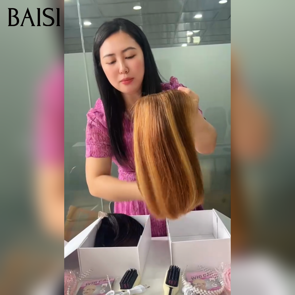BAISI 2X6 lace Perruque 10 Pouces 100% VIETNAM HAIR Lisse BOB en couleur NOIR MARRON et Mixte Miel de luxe en 100% Cheveux Humains