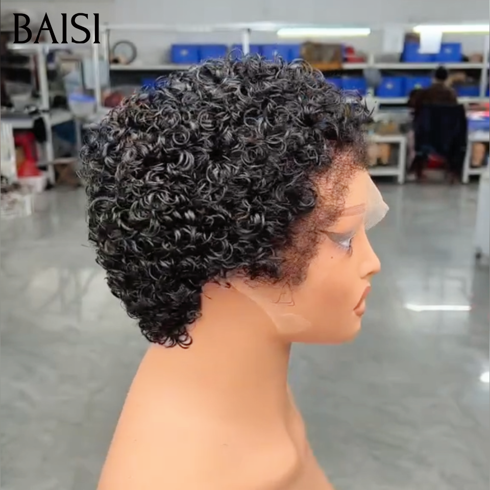 BAISI frontal em renda 13x4 ondulado encaracolado 49€ ou GRANDES SALDOS Pixie #905 afro encaracolado 69€ 2 perucas Pixie Lace Frontal 139€ em 100% cabelo humano