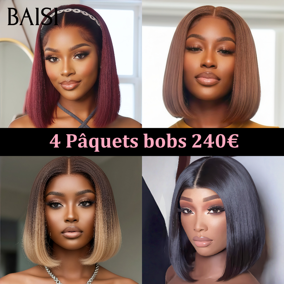 BAISI Aujourd'hui 4 Pâquets bobs 240€ Hot ( 8 pouce X4 ) ou 12 Pâquets Longues 1100€ ( tailles melangées ) Demain plus Disponible Facile à Revendre PROMO Prix Fournisseur Soldes en 100% Cheveux Humains