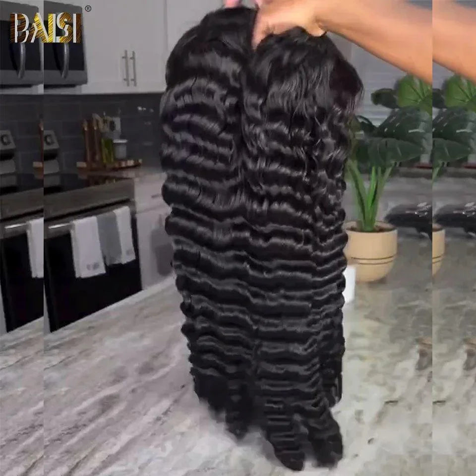 Parrucche di lusso BAISI 4X4 DEEP WAVE Capelli Vietnam Densità del 250% più di 20 anni di utilizzo A1 Realizzate dai capelli con doppio volume di ciocche vergini disegnate