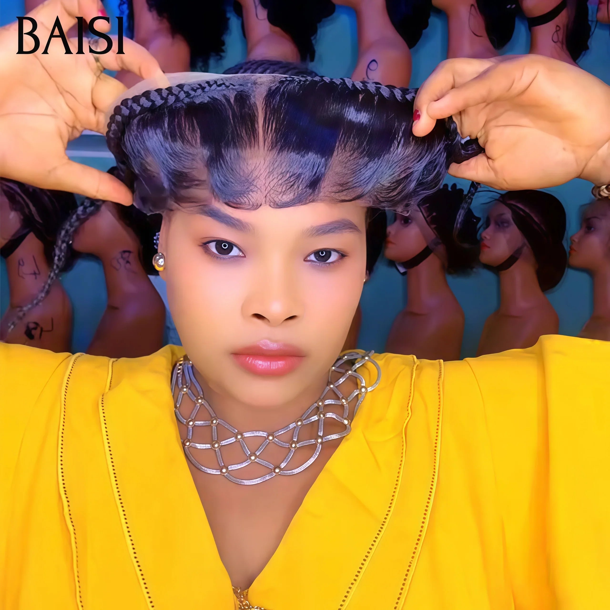 BAISI 100% comme la video 55€ Grande lace frontale avec natte prête à porter sans colle simple et efficace résultat beau et naturel