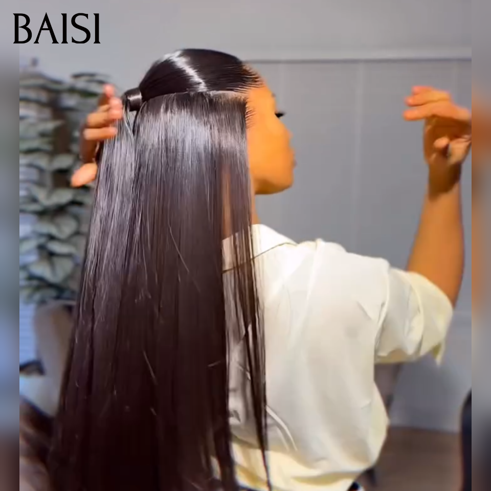BAISI Perruque Lace Lagos 13x6 Lace Frontale Lisse Nouvelle Tendance En Vogue Style Original Couleur NOIR 100% Raw Hair Qualité Irréprochable 100% Cheveux humains