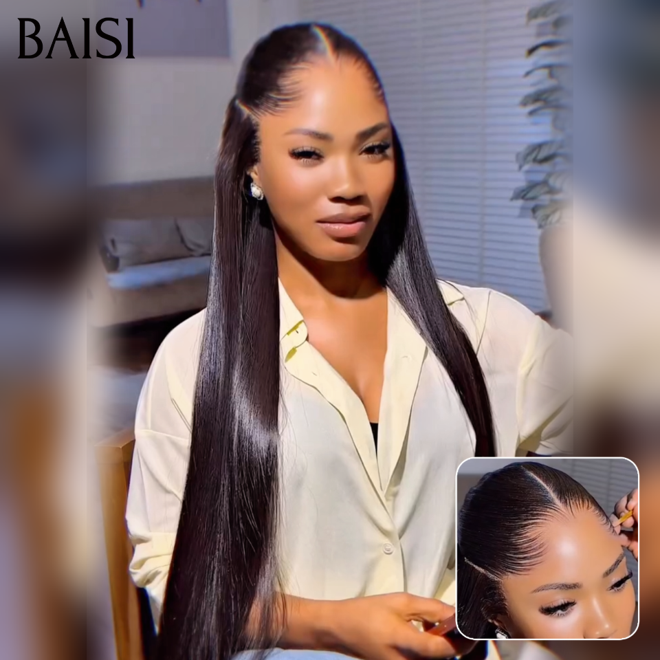 BAISI Perruque Lace Lagos 13x6 Lace Frontale Lisse Nouvelle Tendance En Vogue Style Original Couleur NOIR 100% Raw Hair Qualité Irréprochable 100% Cheveux humains