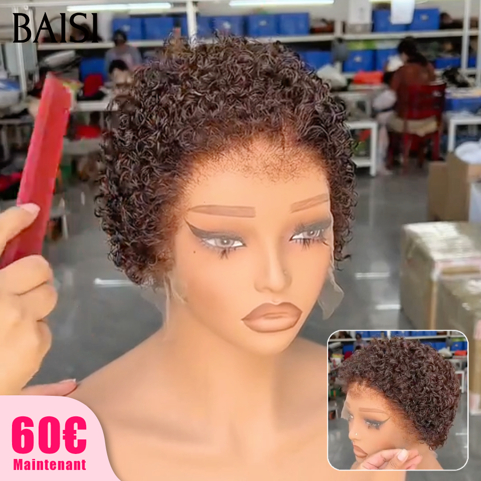 BAISI Frontale in pizzo 13x4 onde ricce 49€ o GRANDE SALDI Pixie #905 afro riccio 69€ 2 Parrucche Pixie Lace Frontale 139€ In 100% Capelli Umani