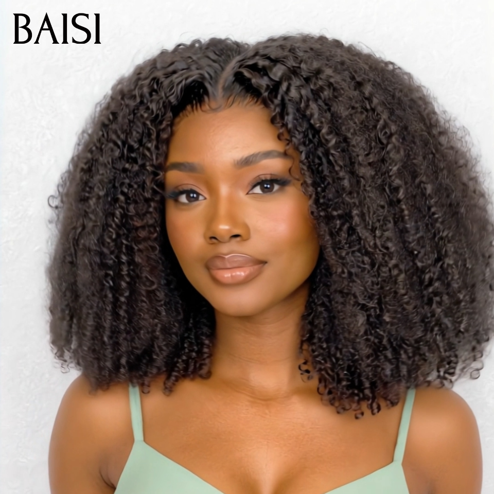 BAISI 2 Wigs WITHOUT glue Body wave and curly wave to resell €275 18 inches in 100% real human hair VIP100