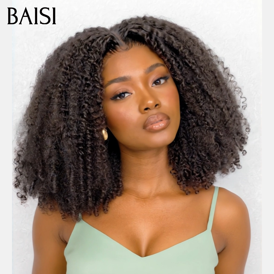 BAISI 2 Wigs WITHOUT glue Body wave and curly wave to resell €275 18 inches in 100% real human hair VIP100