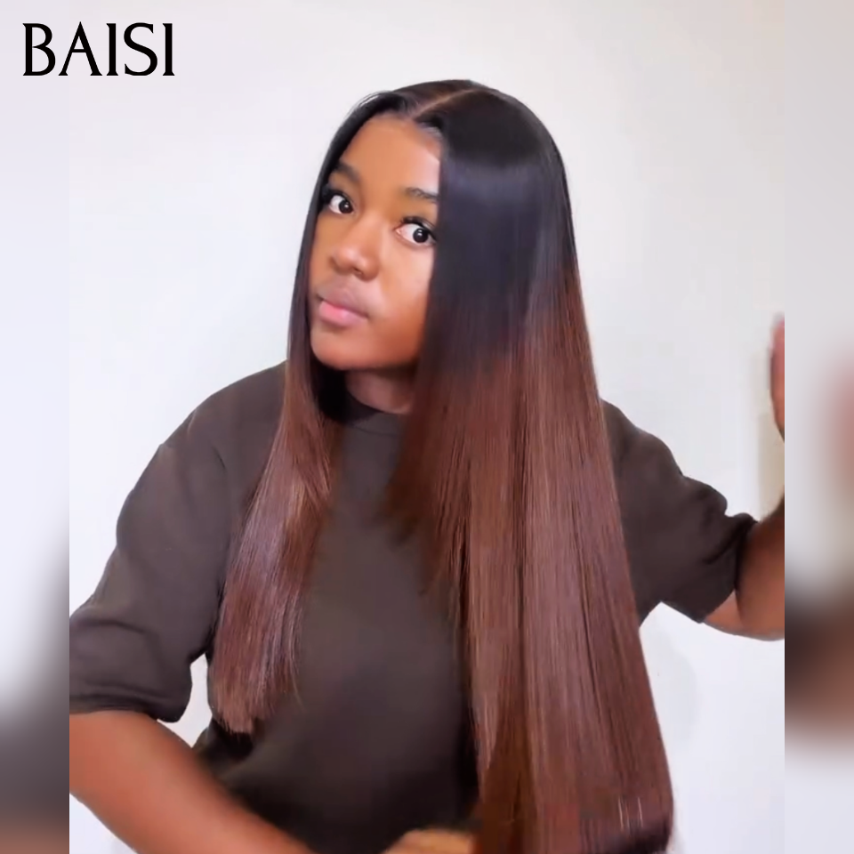 BAISI perruque lisse coupe en dégradé en couleur Marron 16 pouce 175€ Cheveux 100% vietnamiens