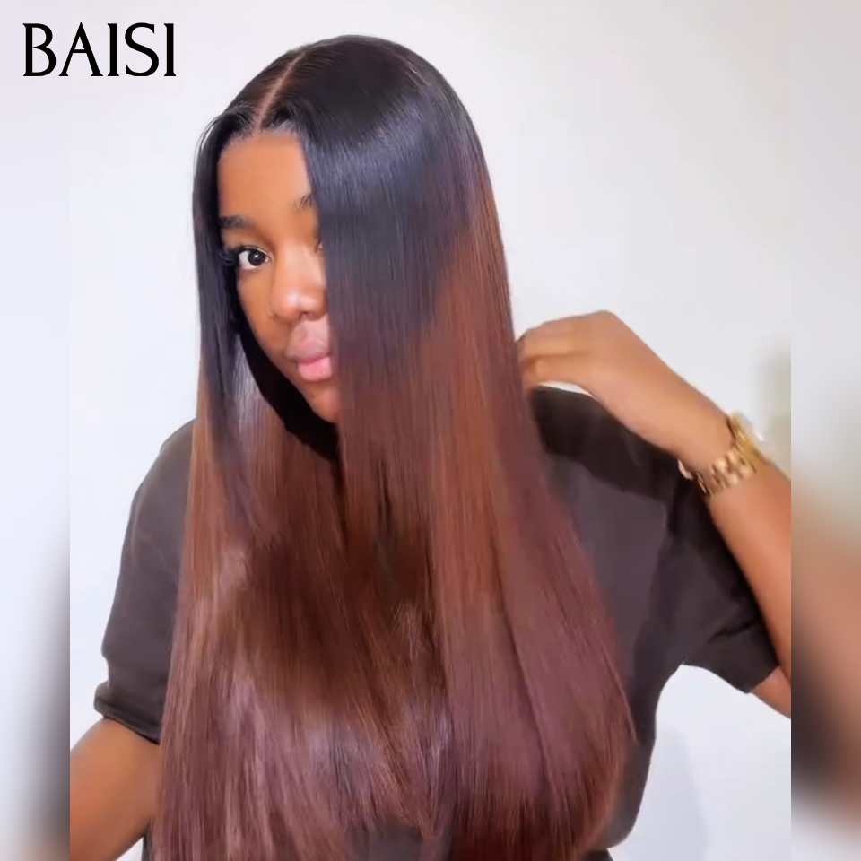 BAISI perruque lisse coupe en dégradé en couleur Marron 16 pouce 175€ Cheveux 100% vietnamiens