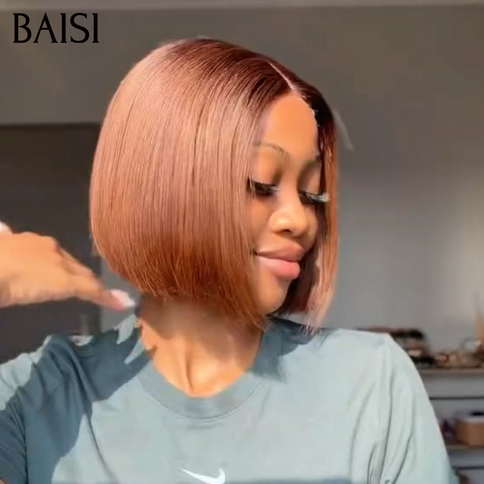 BAISI 6 Perruques 366€ 8 pouce 2X6 lace de luxe 100% Vietnam hair BOB Lisse 6 Couleurs NOIR ou 1BT99J ou 1BT4# ou P4/27# ou 4# ou 1BT30# ou en 100% Cheveux Humains BS65