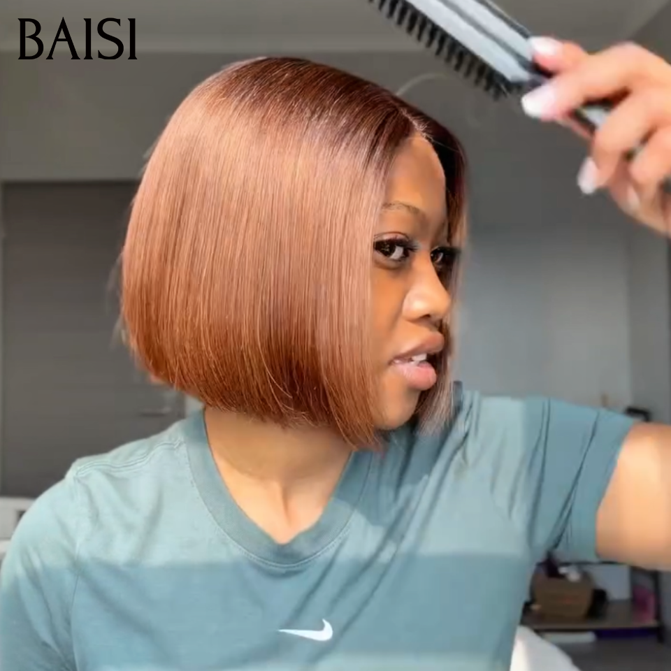 BAISI 6 Perruques 366€ 8 pouce 2X6 lace de luxe 100% Vietnam hair BOB Lisse 6 Couleurs NOIR ou 1BT99J ou 1BT4# ou P4/27# ou 4# ou 1BT30# ou en 100% Cheveux Humains BS65