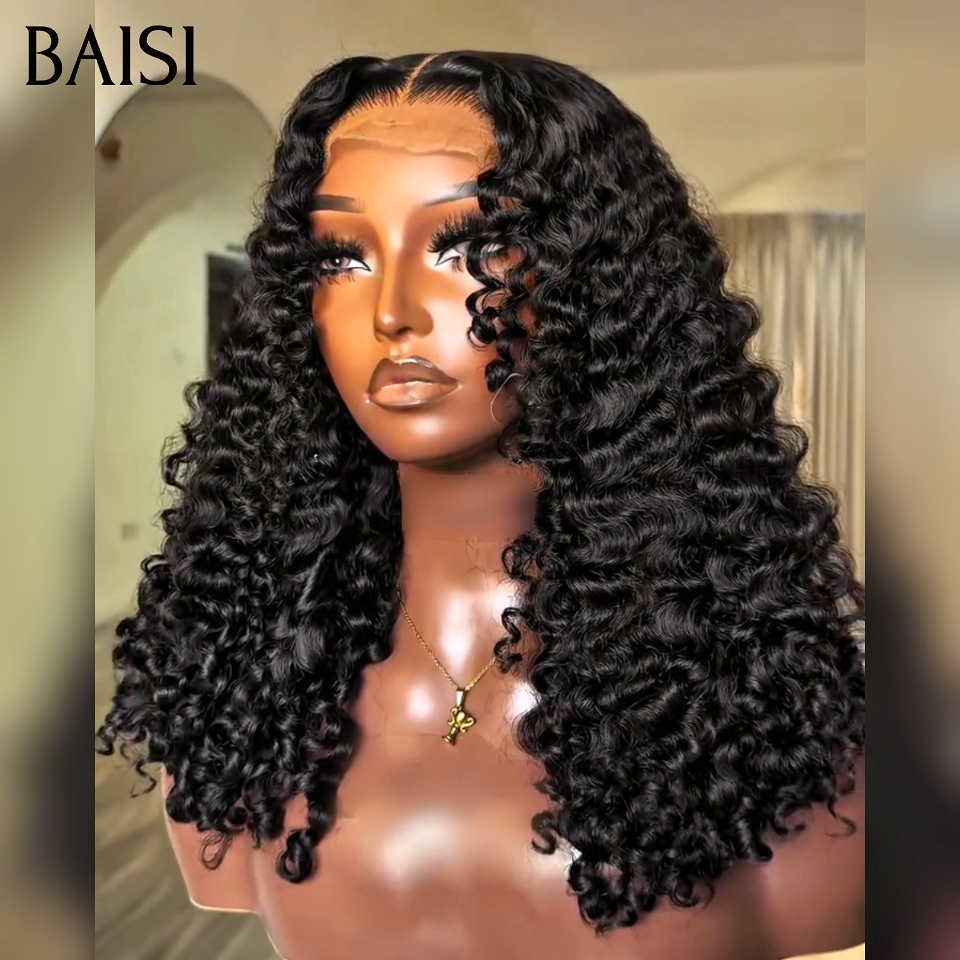 BAISI Acheter 30 pouce + 1 Gratuite ou Acheter 22 pouce + 1 Gratuite ou Acheter 16 pouce + 1 Gratuite sans colle sans lace facile à porter vrais cheveux humain