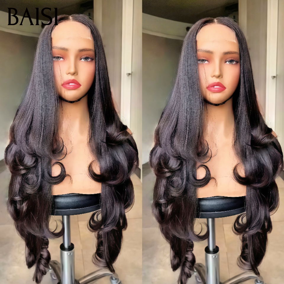 BAISI Achetez 1 + 1 Gratuite aujourd'hui Moitié prix lisse frange cheveux vietnamiens 8 pouce ou curly wave bordeaux frontale 14 pouces ou body wave frontale 22 Pouces 100% Cheveux brésiliens