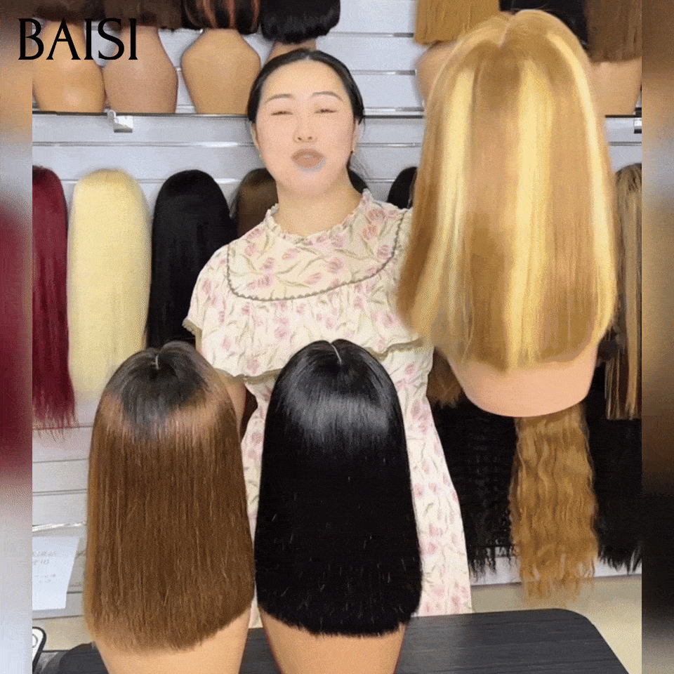 BAISI 6 Perucas por Grosso 438€ 6 estilos diferentes de perucas em 100% Cabelo Humano BS65