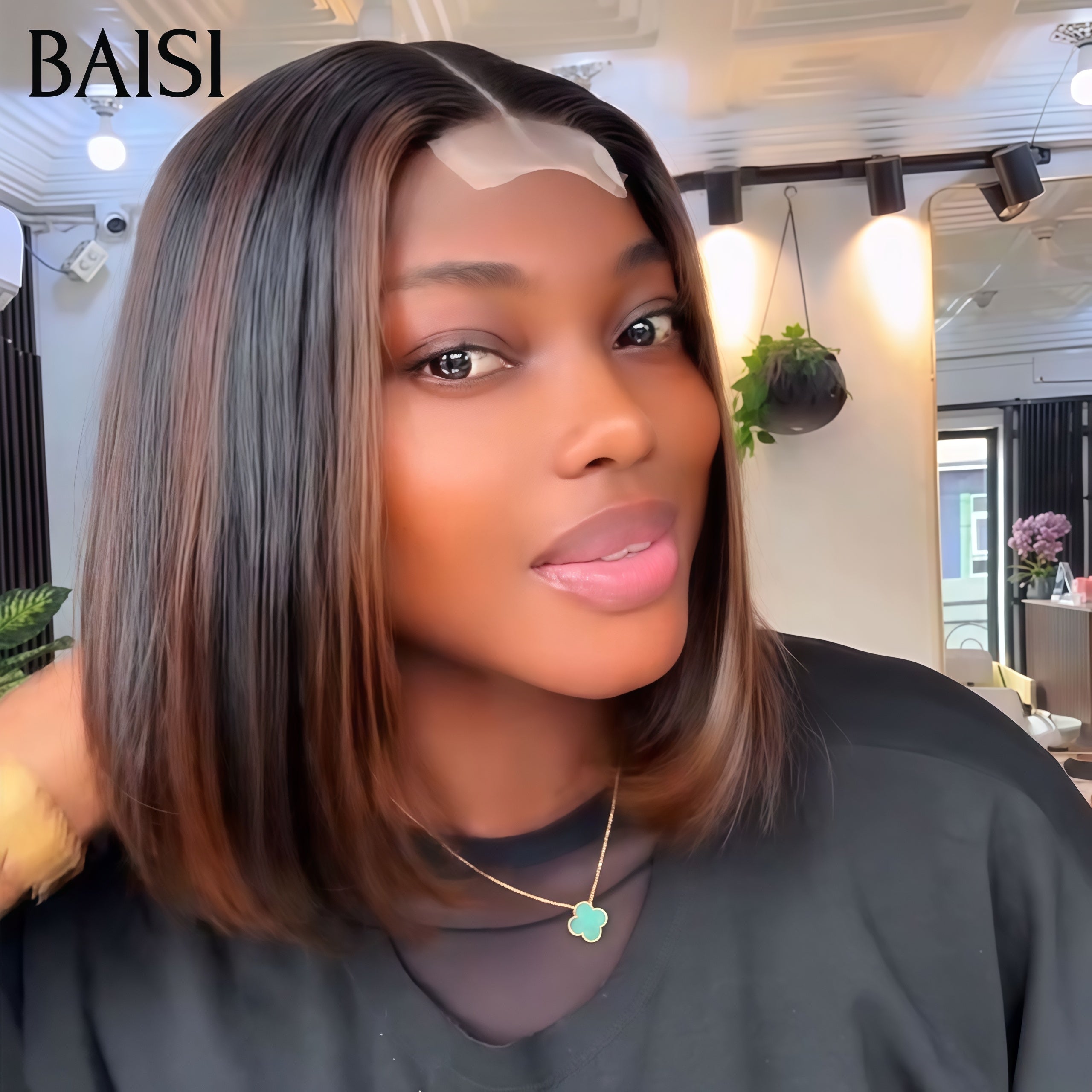 BAISI 2X6 lace closure perruque 100% Vietnam Hair Lisse Bob Haute Qualité 250% Densité en couleur Marron Mixte NOIR SDD BONE Straight en 100% Cheveux Humains MP50